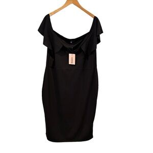 missguided NWT bardot frill cross front midi dress women’s plus sz 20  scuba